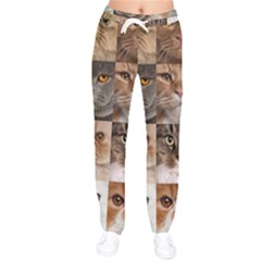 Breeds Of Cats Collage Women Velvet Drawstring Pants