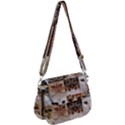 Breeds Of Cats Collage Saddle Handbag View1