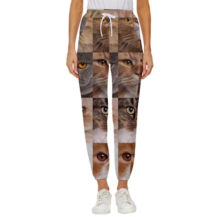 Breeds Of Cats Collage Women s Cropped Drawstring Pants