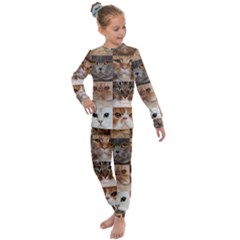 Breeds Of Cats Collage Kids  Long Sleeve Set 