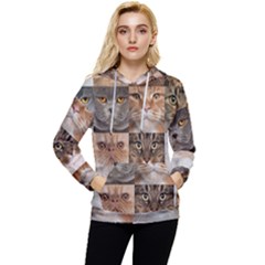 Breeds Of Cats Collage Women s Lightweight Drawstring Hoodie