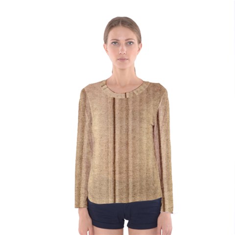 Brown Cardboard Texture Macro, Cardboard, Cardboard Women s Long Sleeve T-shirt by kyorashop23