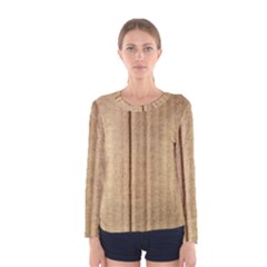 Brown Cardboard Texture Macro, Cardboard, Cardboard Women s Long Sleeve T-shirt