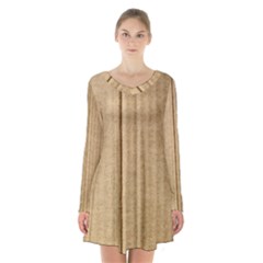 Brown Cardboard Texture Macro, Cardboard, Cardboard Long Sleeve Velvet V-neck Dress