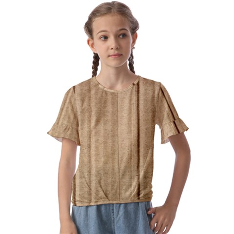 Brown Cardboard Texture Macro, Cardboard, Cardboard Kids  Cuff Sleeve Scrunch Bottom T-shirt by kyorashop23