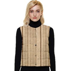 Brown Cardboard Texture Macro, Cardboard, Cardboard Women s Button Up Puffer Vest