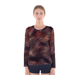 Brown Wool Texture Women s Long Sleeve T-shirt