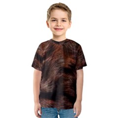 Brown Wool Texture Kids  Sport Mesh T-shirt