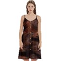 Brown Wool Texture Women s Spaghetti Strap Pullover Cami Dress View1