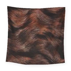 Brown Wool Texture Square Tapestry (large)