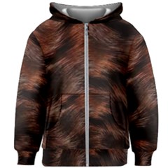 Brown Wool Texture Kids  Zipper Hoodie Without Drawstring