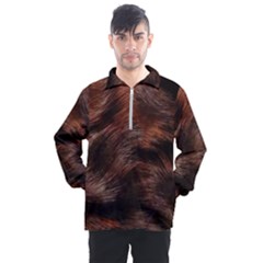 Brown Wool Texture Men s Half Zip Pullover