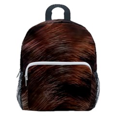 Brown Wool Texture Kids  Age 5-10 Lightweight School Backpack With Side Pockets by kyorashop23