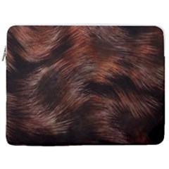 Brown Wool Texture 17  Vertical Laptop Sleeve Case With Pocket