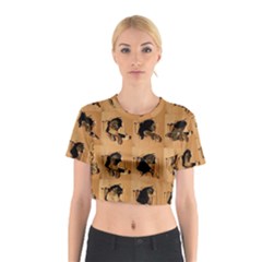 Carton, Brown Cotton Crop Top