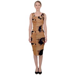 Carton, Brown Sleeveless Pencil Dress by kyorashop23