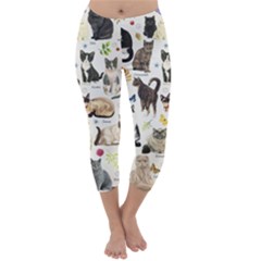 Cats, All, Collage, Cat Capri Winter Leggings 