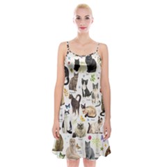 Cats, All, Collage, Cat Spaghetti Strap Velvet Dress