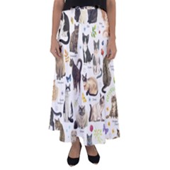 Cats, All, Collage, Cat Flared Maxi Skirt