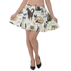 Cats, All, Collage, Cat Velvet Skater Skirt