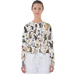 Cats, All, Collage, Cat Women s Slouchy Sweat