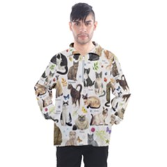 Cats, All, Collage, Cat Men s Half Zip Pullover