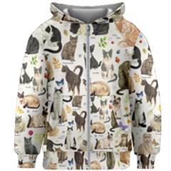 Cats, All, Collage, Cat Kids  Zipper Hoodie Without Drawstring