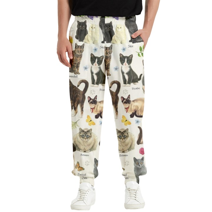 Cats, All, Collage, Cat Men s Elastic Waist Pants