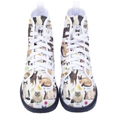 Cats, All, Collage, Cat Men s High-top Canvas Sneakers by kyorashop23