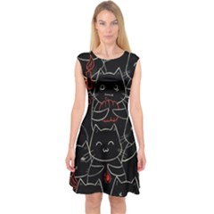 Catty Capsleeve Midi Dress by kyorashop23