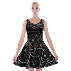 Catty Velvet Skater Dress