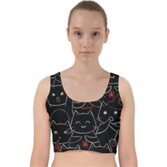 Catty Velvet Racer Back Crop Top