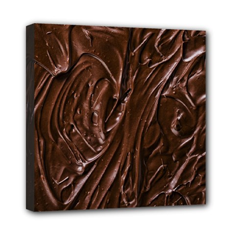 Chocolate Texture, Dark Chocolate Background Mini Canvas 8  X 8  (stretched) by kyorashop23