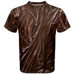 Chocolate Texture, Dark Chocolate Background Men s Cotton T-shirt by kyorashop23