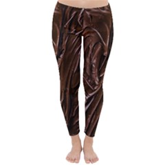 Chocolate Texture, Dark Chocolate Background Classic Winter Leggings