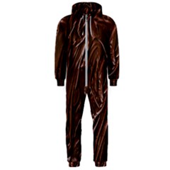 Chocolate Texture, Dark Chocolate Background Hooded Jumpsuit (men)