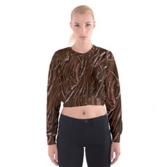 Chocolate Texture, Dark Chocolate Background Cropped Sweatshirt