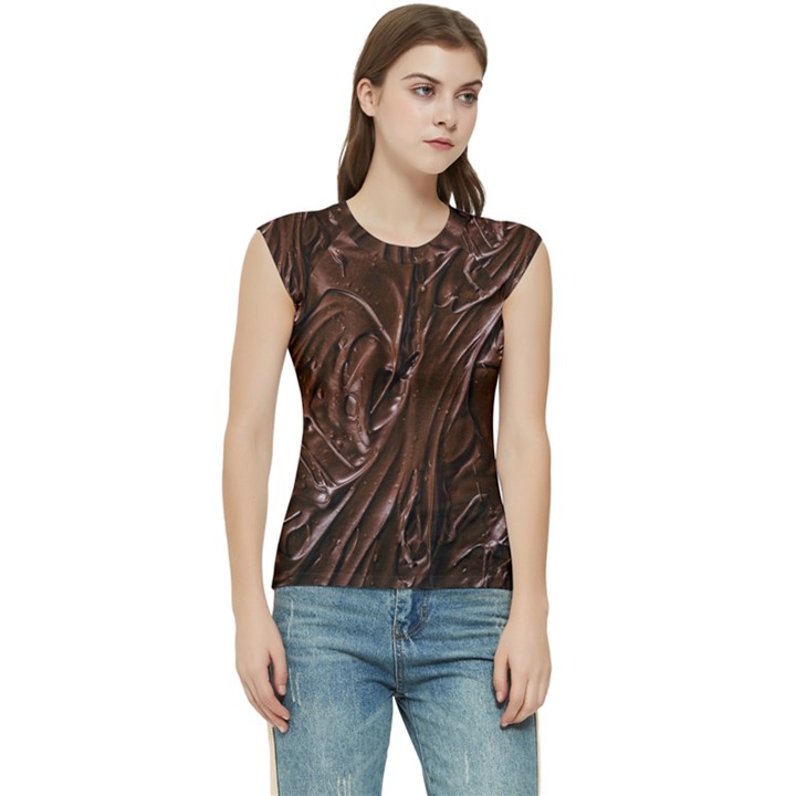 Chocolate Texture, Dark Chocolate Background Women s Raglan Cap Sleeve T-Shirt