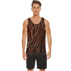 Chocolate Texture, Dark Chocolate Background Men s Wide Collar Tank Top