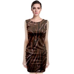 Chocolate Texture, Dark Chocolate Background Sleeveless Velvet Midi Dress