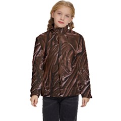 Chocolate Texture, Dark Chocolate Background Kids  Puffer Bubble Jacket Coat