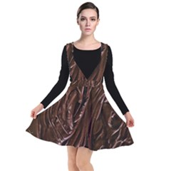 Chocolate Texture, Dark Chocolate Background Plunge Pinafore Dress by kyorashop23