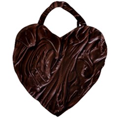 Chocolate Texture, Dark Chocolate Background Giant Heart Shaped Tote by kyorashop23