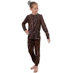 Chocolate Texture, Dark Chocolate Background Kids  Long Sleeve Set 