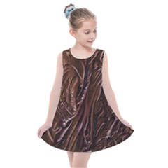 Chocolate Texture, Dark Chocolate Background Kids  Summer Dress by kyorashop23