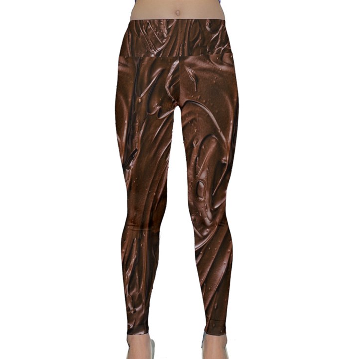 Chocolate Texture, Dark Chocolate Background Lightweight Velour Classic Yoga Leggings