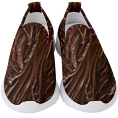 Chocolate Texture, Dark Chocolate Background Kids  Slip On Sneakers by kyorashop23