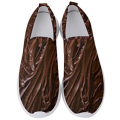 Chocolate Texture, Dark Chocolate Background Men s Slip On Sneakers by kyorashop23