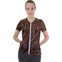 Chocolate Texture, Dark Chocolate Background Short Sleeve Zip Up Jacket View1