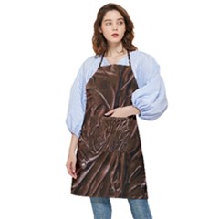 Chocolate Texture, Dark Chocolate Background Pocket Apron by kyorashop23